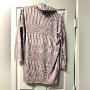 Women's Textured Knit Sweater Dress - Pink